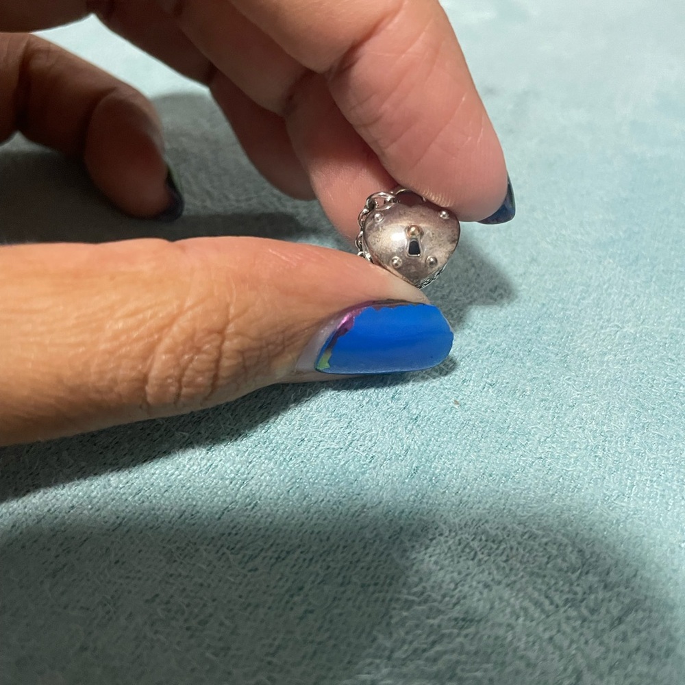 Silver Heart-Shaped Stud Pandora Charms
